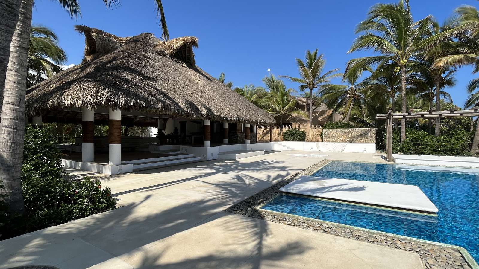 Villa 1 main palapa pavilion and pool terrace